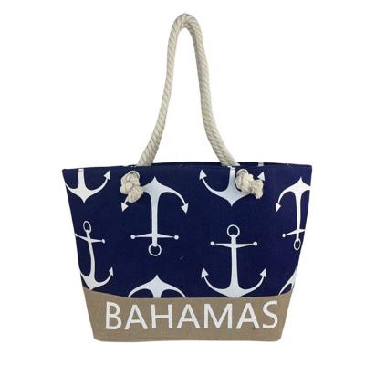 China Promotional Personalized Women's Luxury Beach Bag Designer Reusable Beach Bag Large Capacity Shopping Bags With Custom Printed Logo Beach Handheld Bag for sale