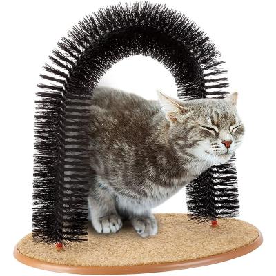 China Sustainable Pet Fur Grooming Cat Work Areas Cats Self Groomer Massager Scratcher Toy Brush for sale