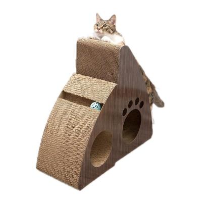 China Sustainable Sustainable Cat Scratcher Interactive Cat Toy Cardboard Structure With Natural Surface for sale