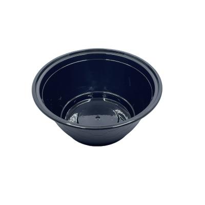 China 18 oz. Microwavable. 23 oz. 29 oz. 36 oz. Microwavable Round Black And White Plastic Container Noodle Bowl Disposable Fast Food Bowl With Lid for sale