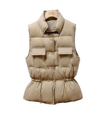 China Latest Design Women's Winter Stand Collar Vest Solid Color Women'S Breathable Vest for sale