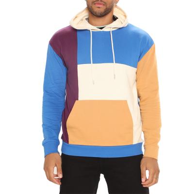 China Custom Anti-Wrinkle New Arrival Colorblock Hoodie 100% Cotton Heavy Hood With Drawstring Fashion Fleece Streetwear Hoodie for sale