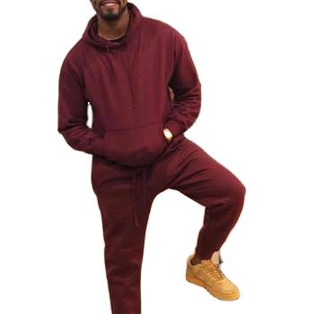 China Custom Anti-Wrinkle 2 Piece Cotton Fleece Pullover Hoodie Sports Plain Set Oversized Streetwear Mens Hoodies Sets for sale