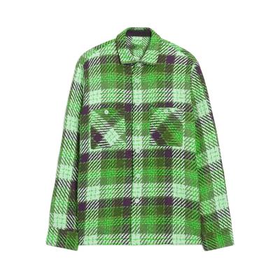 China Hot Sale Stylish Custom Anti-pilling Color Long Sleeve Plaid Flannel Casual Shirt Buttons Dyed Cotton Mens Shirt for sale