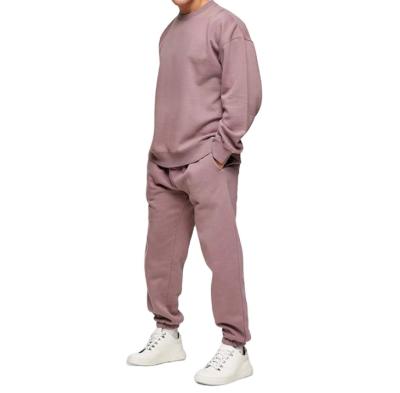 China Breathable Custom Sweatsuits Pocket Solid Color Cotton Logo Unisex Sets Jogging Mens Tracksuit for sale