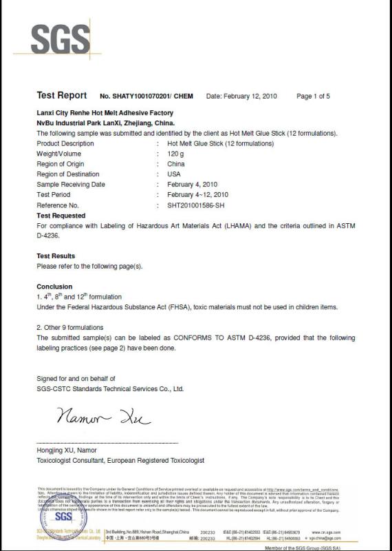 SGS-ROHS - ONTEC INTERNATIONAL TRADING COMPANY LIMITED