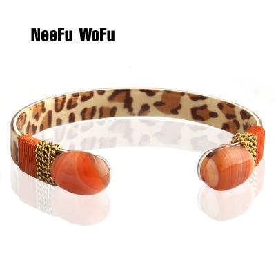 China Natural Stone Resin Bohemia Madera Pulseira Estrela De Cinco Pontas Adjustable Jewelry Wholesale Plastic Opening Bracelets from NeeFuWoFu for sale