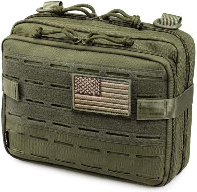 China Outdoor Activities Tactical Molle Admin Pouch Laser Cut Design, Military Medical Organizer EMT Pouches Molle Duty Attachment with Map Pocket for sale