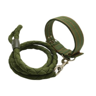 China Outdoor Dogs Productos Para Mascotas Dog Walking Outdoor Nylon Training Dog Collar Tactical Breathable Collar Leash for sale