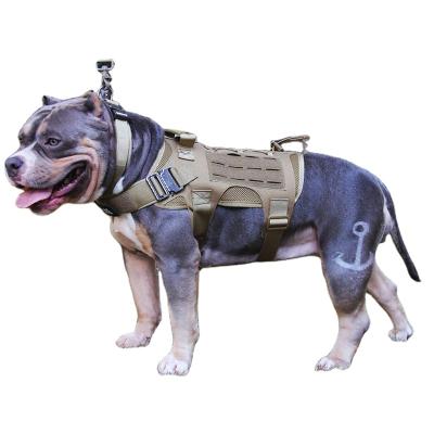 China Dogs Ropa Para Mascotas Adjustable Outdoor Training Dog Collars Invest Leash Set Collars Leash Tactical Military Vest for sale