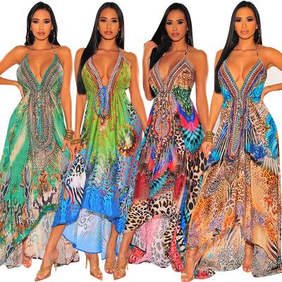 China Breathable Fashion Dress Manufacturer Custom Summer African Dresses Print Strapless Backless Sexy Dress For Black Women for sale