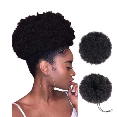 China Cheap Price Caterpillar Hair Synthetic Fluffy Curly Chignon Bundle African Hair Wig Colorful Bag for sale