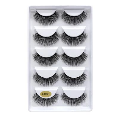 China Supplier Natural Long False Mink Eyelashes Wholesale Goods 5 Pairs False Mink Eyelashes for sale