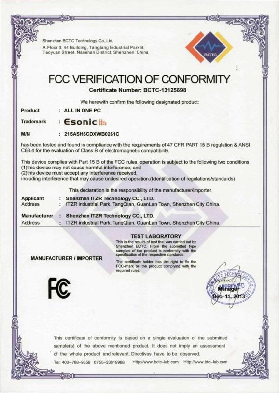 FCC - Shenzhen ITZR Technology Co., Ltd.