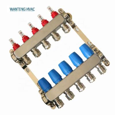 China Modern hot sale customized stainless steel 2-12 branch warm up radiant floor heating manifold for sale