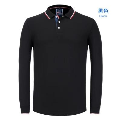 China Anti-pilling wholesale high quality blank plain mens 100% cotton polo t shirt long sleeve shirt embroidery print logo for unisex for sale