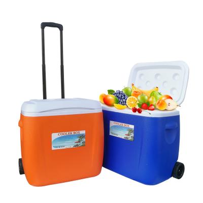 China 38 L Waterproof Portable Fridge Motorhome Fridge With Wheels Trolley Large Food Storage Container Freezer Incubator for sale