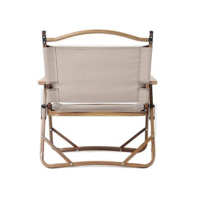 China Wholesale Modern Outdoor Low Grain Wooden Aluminum Folding Chair Leisure Fishing Chair Camping Portable Beach Chair for sale