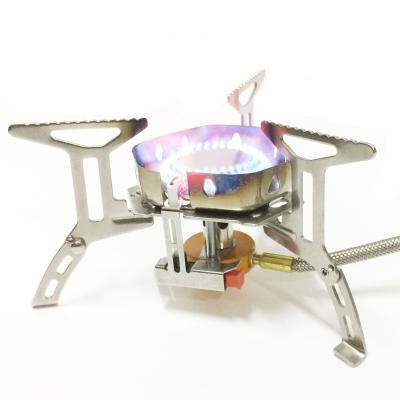 China Portable Gas Stove Picnic Gas Stove Split Burner Cookware Camping Pellet Stove 16*8CM (distance between two brackets * height) outside pipe: 30CM for sale