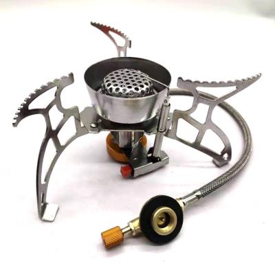 China Copper+Aluminum Stainless Steel Stove Portable Outdoor Camping Mini Split Lighting Camping Picnic Windproof Electronic Gas Stove for sale