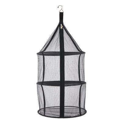 China Outdoor Three-Layer Sustainable Drying Folding Large Storage Net Round Net Bag Drying Net Fish Fruits And Vegetables Drying Rack for sale