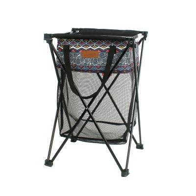 China New Multi-Function Outdoor Storage Basket Storage Bag Outdoor Camping Rising Garbage Rack for sale