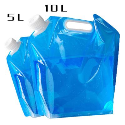 China Environmental Friendly Materials 3L 5 L 10 L Foldable PE Plastic Water Storage Bag Outdoor Travel Camping Hiking Foldable Water Storage Bag for sale