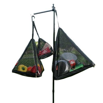 China CLS Easily Assembled Outdoor Triangle Drying Net Foldable Storage Basket PVC Hanging Net Bag for sale