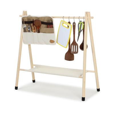 China Beech wood material & Outdoor Camping Canvas Food Rack Beech Wood Stand Portable Foldable Camping Stand for sale