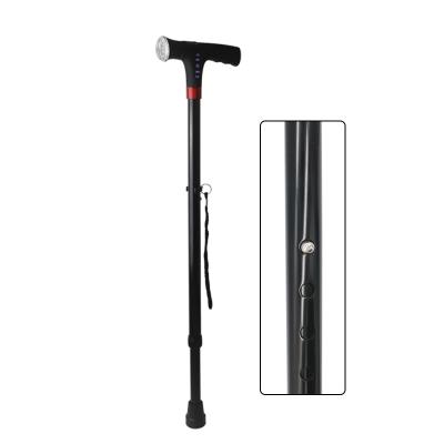 China Camping/Smart Electronic Hiking/Climbing Walking Stick With Straight Aluminum Alloy T Handle With Crutches Lightweight Telescopic Non-slip Walking Stick for sale