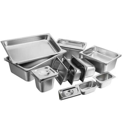 China Desgin Equipment Square Dish Hotel Kitchen Accessories Stainless Steel Chafing Dish Insert Pans Gourmet GN Modern Catering Casserole for sale