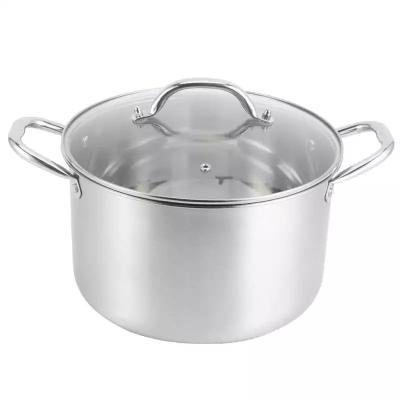 China Wholsale Stainless Steel Steamer Pot Sustainable Stock Pot Cooking Pots Suitable For Induction Cooker for sale