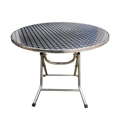 China Wholesale high quality outdoor and indoor folding table foldable stainless steel barbecue camping picnic around dinner table for sale