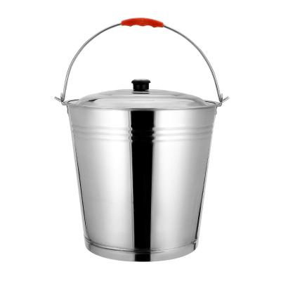 China Sustainable High Quality 410 201 Stainless Steel Water Bucket With Handle Water Bucket With Lid for sale