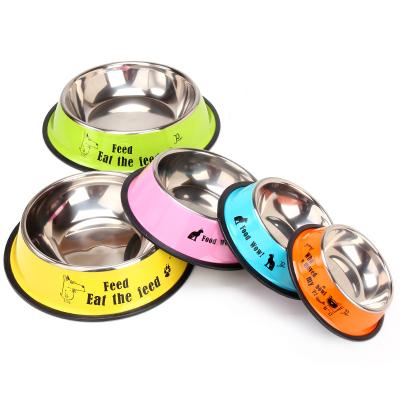 China Viable Wholesale Custom OEM/ODM Logo Stainless Steel Dog Bowl Cat Pet Food Water Drinking Bowl for sale