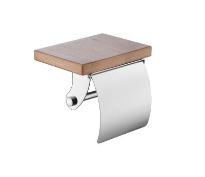 China Modern Multifunctional Solid Wood Paper Towel Holder With SUS 304 Holder for sale