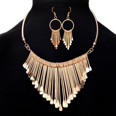 China New Vintage Fashion Luxury Famous Temperament Soft Multilayer Tassel Necklace Set for sale