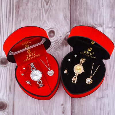 China New Fashion Finetoo2021 Ladies Necklace Earrings Ring Watch Set Love CLASSIC Creative Box Packing Best Birthday Gift for sale