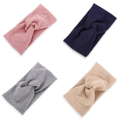 China Fashionable Factory Wholesale Solid Color Cotton Women Head Bands Hair Accessories For Diary And Yoga for sale