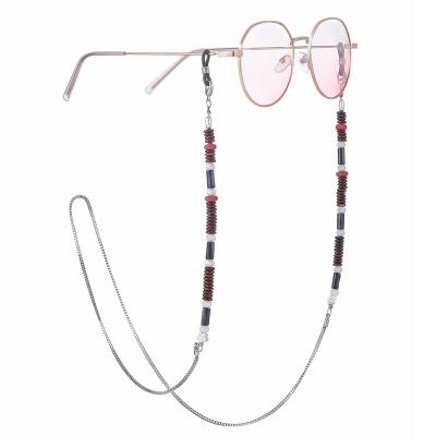 China Fashionable Wholesale Customization Small Abacus Beads Face Masking Necklace Chains Silver Plated Glasses Chains For Adult for sale