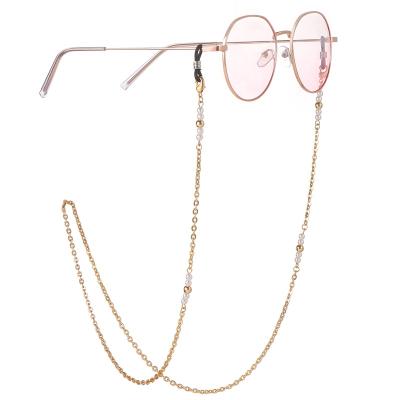 China Fashionable New Fashion Long Pearl Beads Necklace Chain Sunglasses and Stand Masking Chain for sale