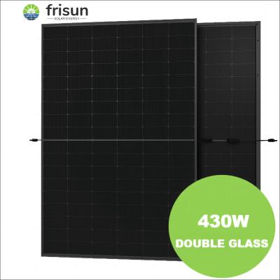 China Full 410W 415W 420W 425W 430W Solar Power System Double-Glass Solar Panel Monocrystalline Black Bifacial View Bifacial Black For Home for sale