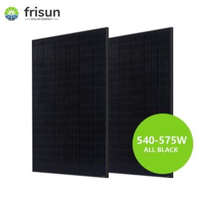 China Frisun Solar Power System Half Cut Cell All Solar Panel 550w 560w 570w Black Black Frame Tile For PV Solar System Factory Use for sale