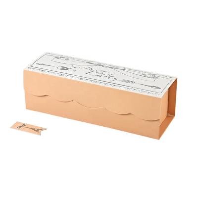 China High Quality Disposable Log Free Blue Top Block Long Cake Box Rectangular Boxycharm for sale