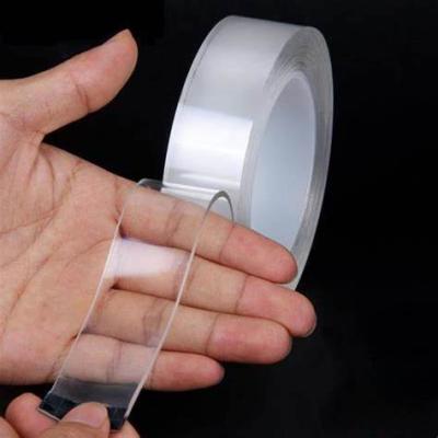 China Best Waterproof Double Sided Traceless Price Custom Transparent Washable Nano Tape for sale