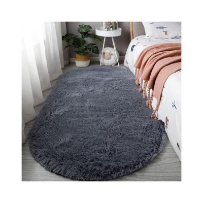 China Shaggy Carpet Anti-Sliky Soft Rugs Elliptical Heavy Duty Rugs 100% Washable Polyester for sale