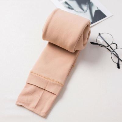 China Solid color antibacterial fleece leggings in winter for sale