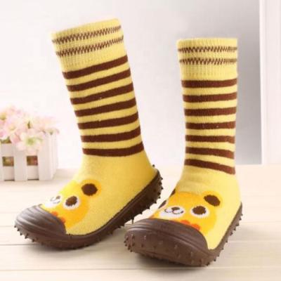 China Babi Sock Cotton Children Knitted Indoor Shoe Socks Sustainable Baby Fancy Colored Anti Slip for sale