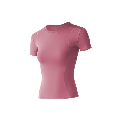 China Antibacterial Women's Yoga Tops Slim-fitting Sports Fitness Clothing Slimming Tight-fitting Sweat-absorbing Quick-drying Running for sale