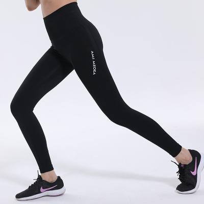 China Letters AMI Antibacterial Printed High Waist Fitness Pants Women's Sports Tights Running Yoga Exercising Peach Hip Lift Legging for sale